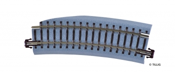 TILLIG 83729 - Bettungsgleis braun, gebogenes Pass-Stück rechts R353/15° (TT, H0m)